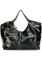 Chanel Pre-owned Shiny Logo Tote Bag - Black