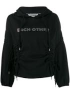 Each X Other Logo Embellished Hoodie With Drawstring Detailing - Black