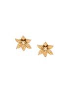 Nina Ricci Pre-owned 1980's Lily Shaped Earrings - Gold