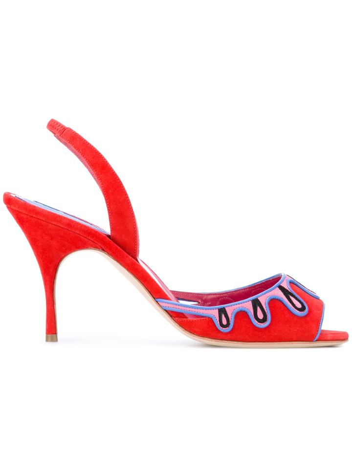Manolo Blahnik Catona Sandals - Red