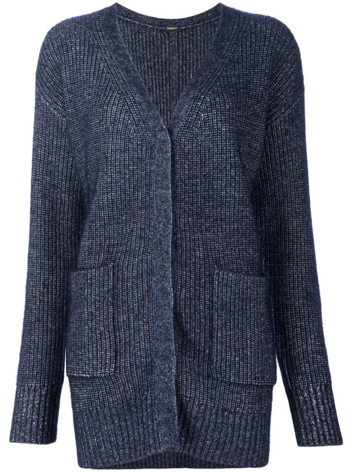 Adam Lippes Melange Oversized Cardigan, Women's, Size: Medium, Blue, Silk/polyamide/cashmere