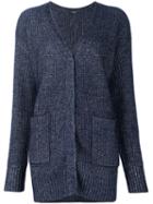 Adam Lippes Melange Oversized Cardigan, Women's, Size: Medium, Blue, Silk/polyamide/cashmere