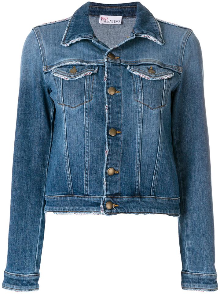Red Valentino Monkey Motif Denim Jacket - Blue