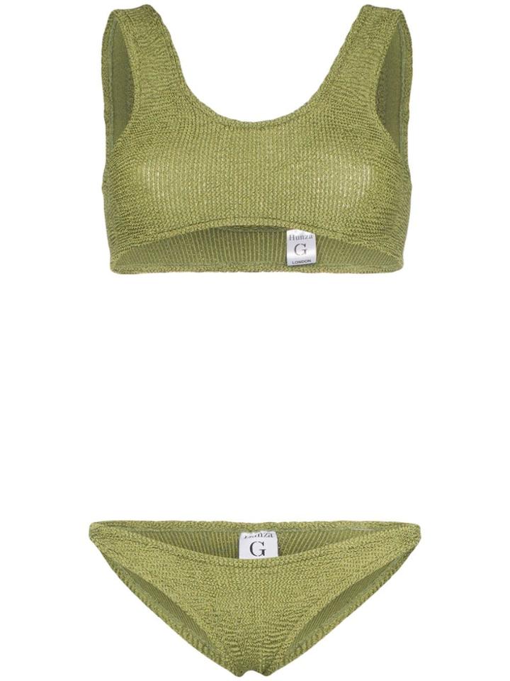 Hunza G Classic Crop Top Bikini - Green