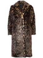 Nili Lotan Leopard Print Faux Fur Coat - Brown