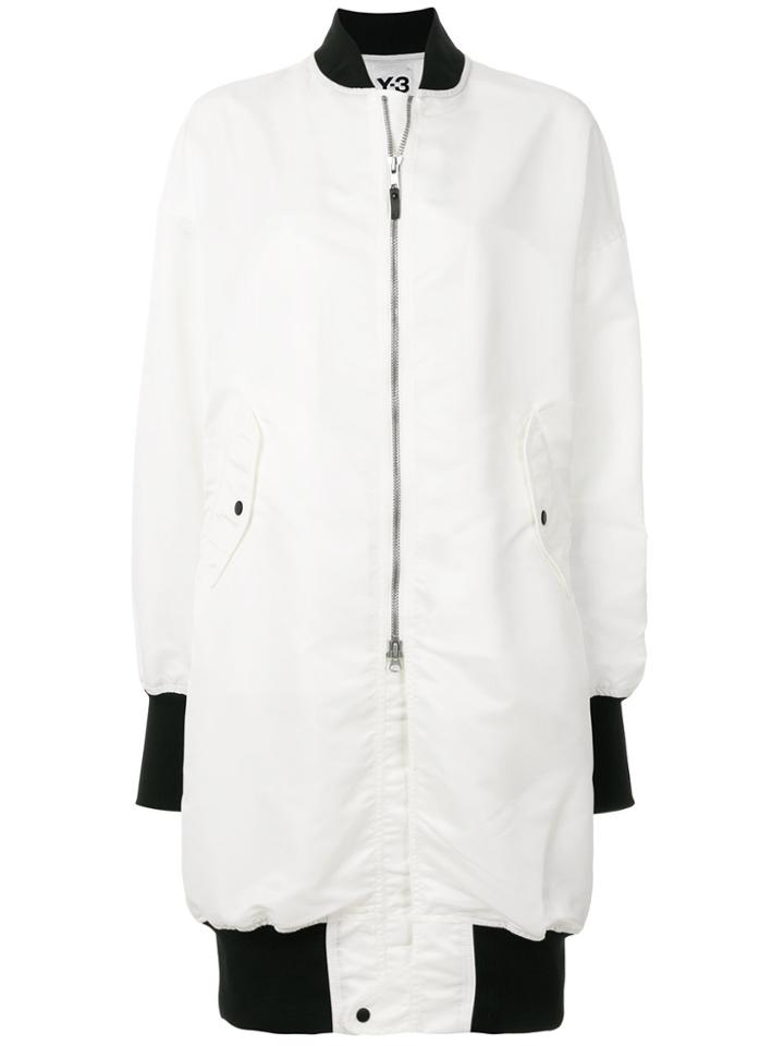 Y-3 Long Bomber Jacket - White