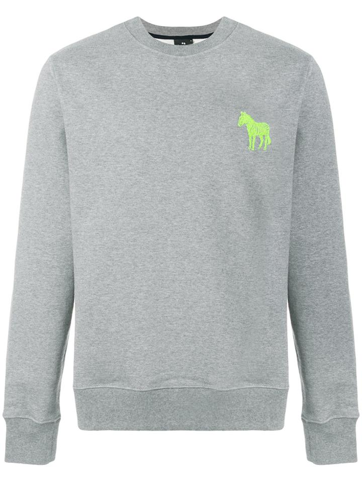 Ps By Paul Smith Zebra Embroidered Sweatshirt - Grey