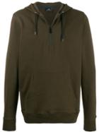 Ps Paul Smith Half-zip Drawstring Hoodie - Green