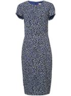 Michael Kors Floral Print Pencil Dress - Blue