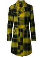 Lost & Found Ria Dunn - Plaid Double-breasted Coat - Men - Cotton/linen/flax/polyamide/wool - M, Yellow/orange, Cotton/linen/flax/polyamide/wool