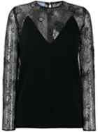 Prada Lace Sleeve Shirt - Black