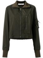 Damir Doma Cropped Zip Jacket, Women's, Size: Xs, Green, Cotton/polyamide/spandex/elastane/cupro