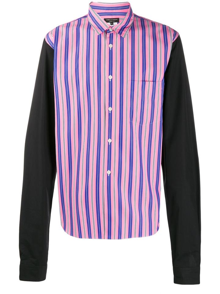 Comme Des Garçons Homme Plus Striped Panel Shirt - Pink