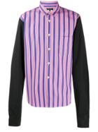 Comme Des Garçons Homme Plus Striped Panel Shirt - Pink