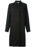 Givenchy Logo Print Coat, Women's, Size: 36, Black, Cotton/viscose/silk/viscose