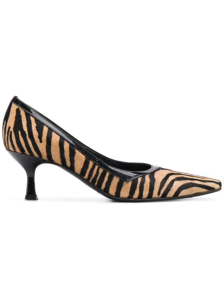 Versace Pre-owned 2000's Zebra Print Pumps - Neutrals