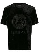 Versace Velvet Logo T-shirt - Black