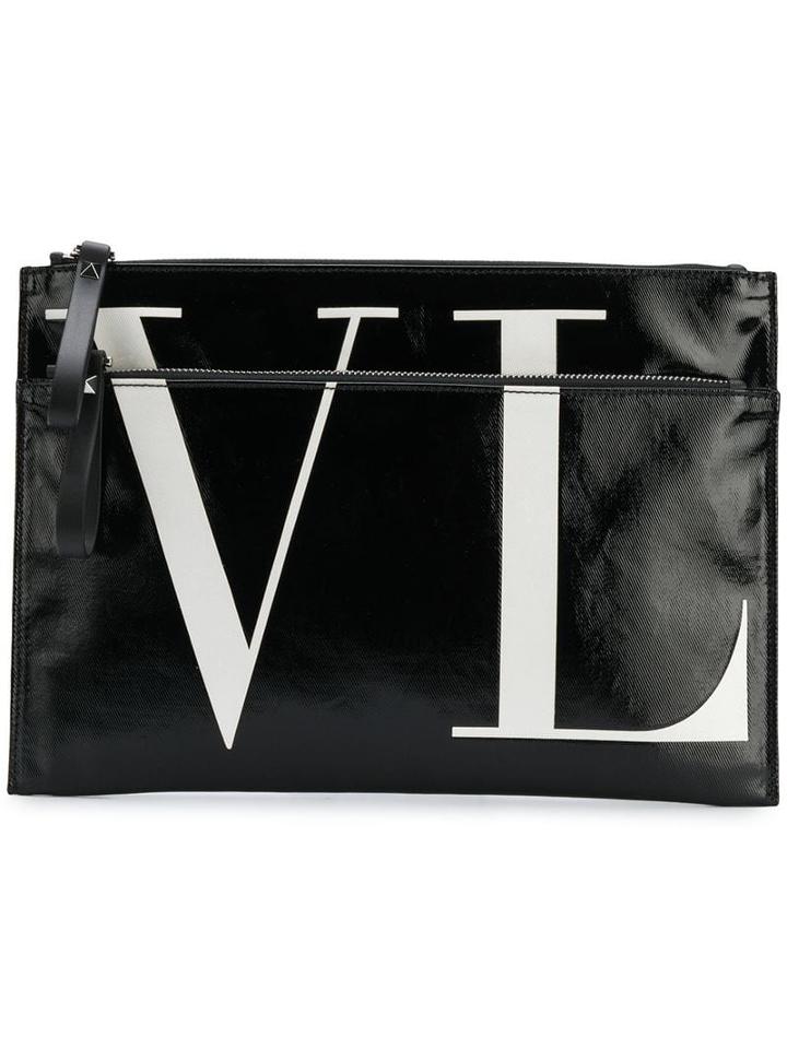 Valentino Valentino Garavani Vltn Logo Clutch - Black