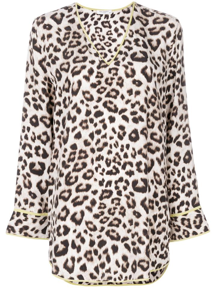 Equipment - Leopard Print Blouse - Women - Silk - L, Nude/neutrals, Silk
