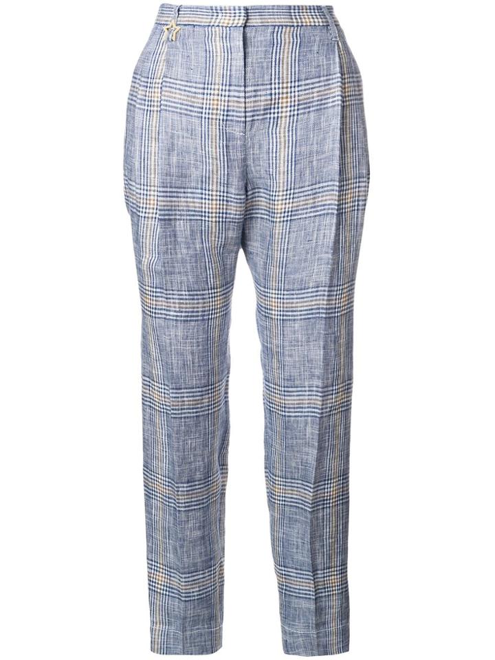 Lorena Antoniazzi Plaid Button Waistcoat - Blue