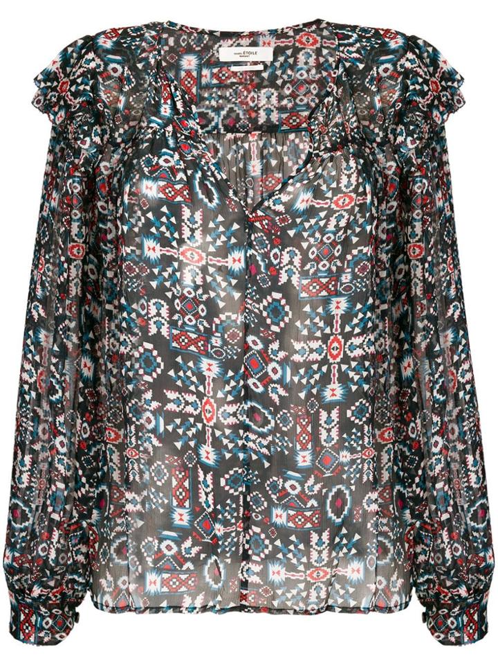 Isabel Marant Étoile Geometric Long-sleeve Blouse - Blue