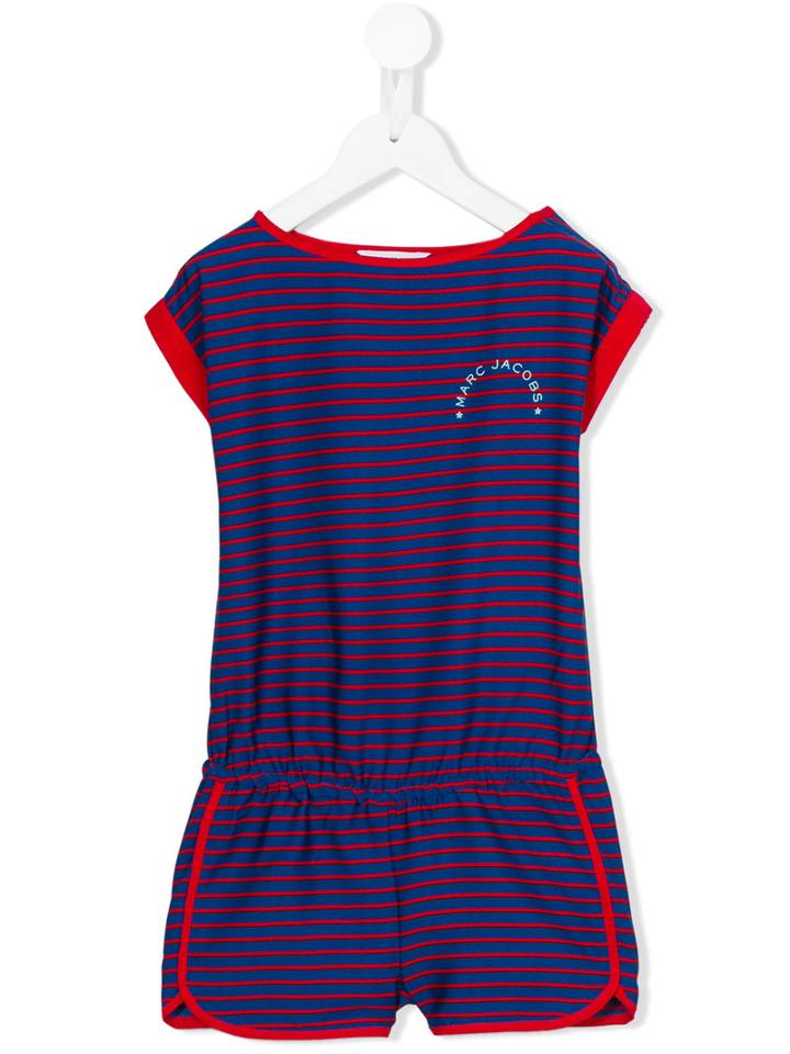 Little Marc Jacobs - Striped Playsuit - Kids - Polyester - 10 Yrs, Girl's, Blue
