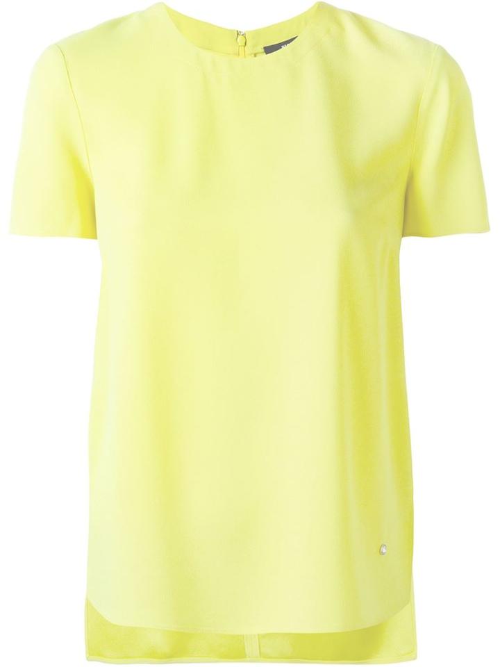 Versus Side Slit Blouse, Women's, Size: 38, Yellow/orange, Acetate/viscose