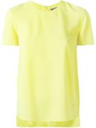 Versus Side Slit Blouse, Women's, Size: 38, Yellow/orange, Acetate/viscose