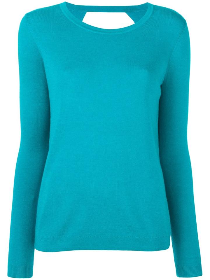 Dvf Diane Von Furstenberg Round Neck Slim-fit Jumper - Blue