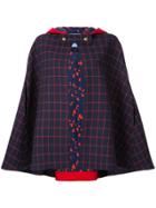 Macgraw Checked Cape Jacket - Blue