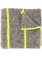 Paul Smith Neon Yellow Striped Scarf - Grey