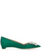 Rupert Sanderson Low Heel Satin Shoes - Green