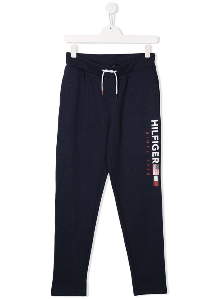 Tommy Hilfiger Junior Logo Printed Track Pants - Blue