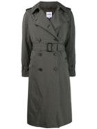 Aspesi Distressed Finish Trench Coat - Green