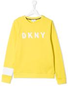 Dkny Kids Logo Print Sweatshirt - Yellow