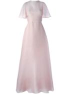 Valentino Flared Evening Gown, Women's, Size: 40, Pink/purple, Silk