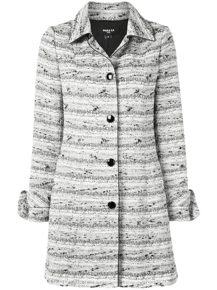 Paule Ka Single-breasted Fitted Coat - White