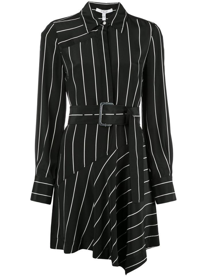 Derek Lam 10 Crosby Belted Asymmetric Shirt Dress - Black