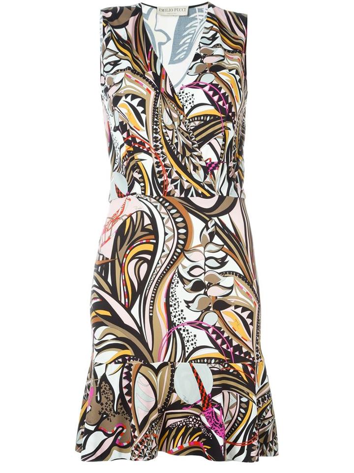 Emilio Pucci Printed V-neck Dress