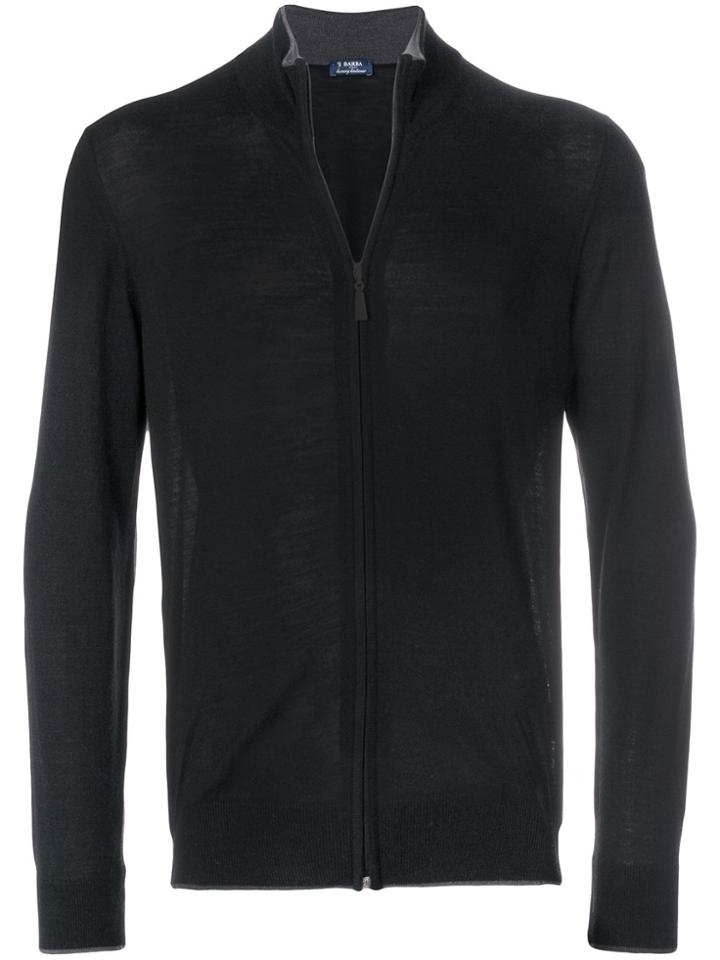 Barba Zipped Fitted Jacket - Blue