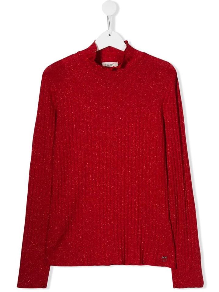 Pinko Kids Teen Glitter Knit Sweater - Red