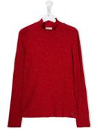 Pinko Kids Teen Glitter Knit Sweater - Red