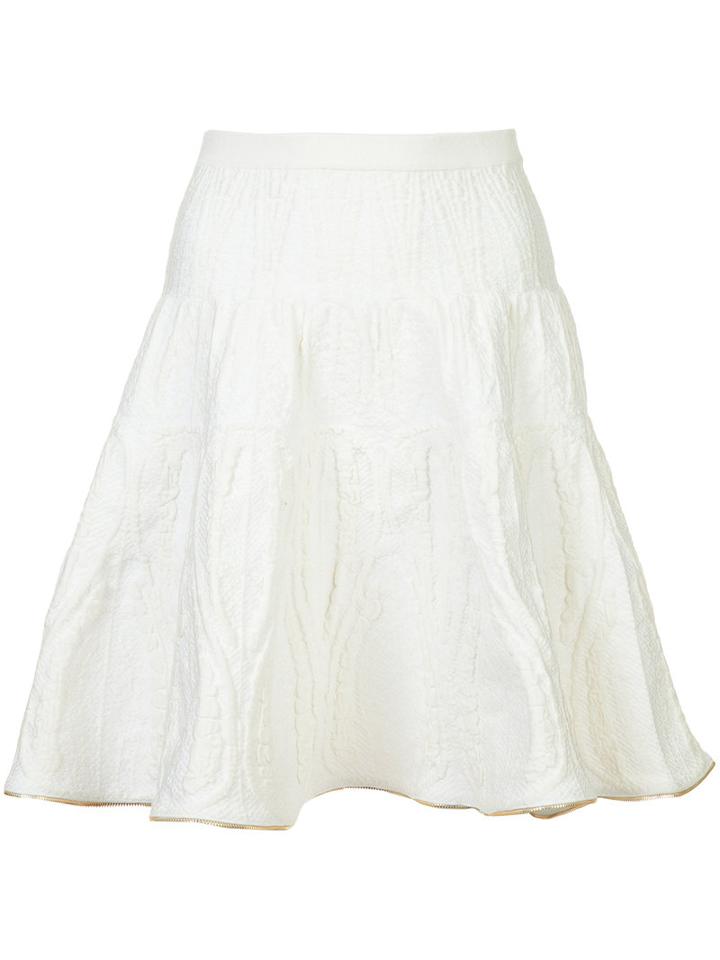 Sophie Theallet - Metallic Trim Knit Skirt - Women - Silk/polyamide/polyester - L, White, Silk/polyamide/polyester