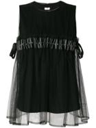 Comme Des Garçons Noir Kei Ninomiya Ruffle Sleeveless Blouse - Black