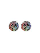 Venessa Arizaga Multicoloured Peace Dream Crystal Embellished Earrings