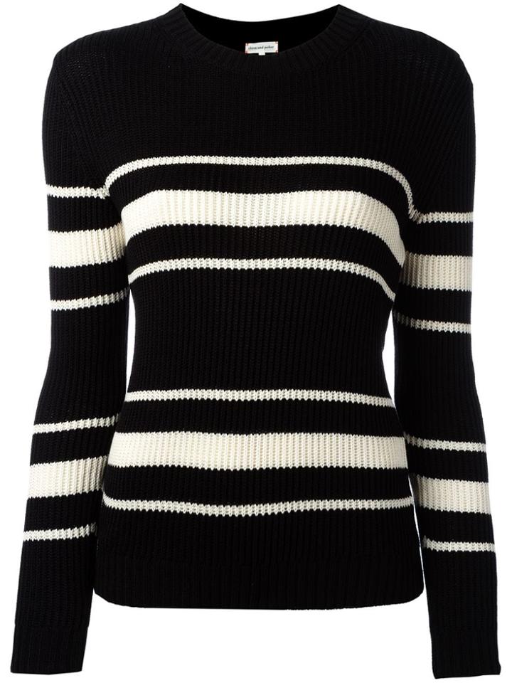 Chinti & Parker Striped Ribbed Jumper - Black