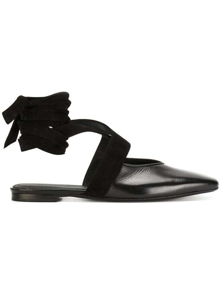 Jw Anderson Open Flat Ballerinas - Black
