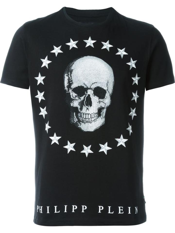 Philipp Plein 'around The World' T-shirt, Men's, Size: Medium, Black, Cotton