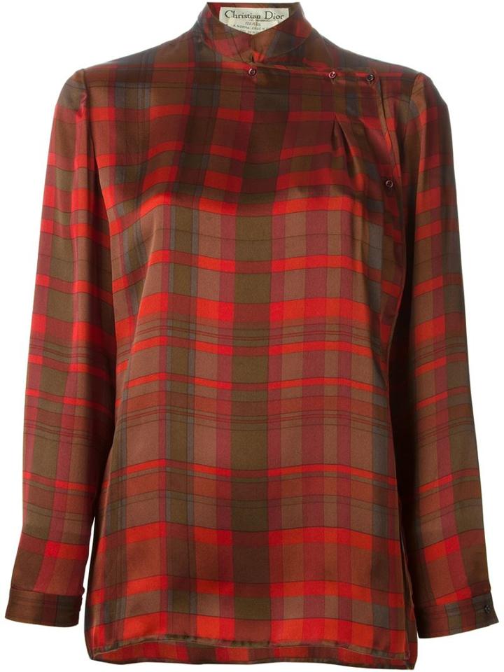Christian Dior Vintage Checked Blouse
