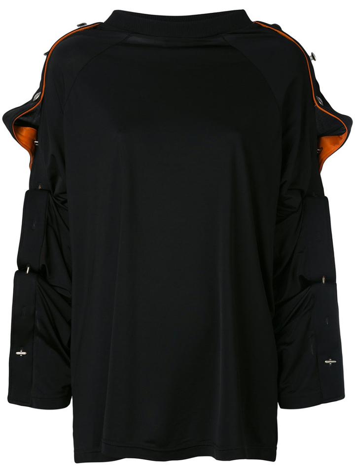 Y / Project - Snap Detail Top - Women - Cotton/spandex/elastane/viscose - M, Black, Cotton/spandex/elastane/viscose